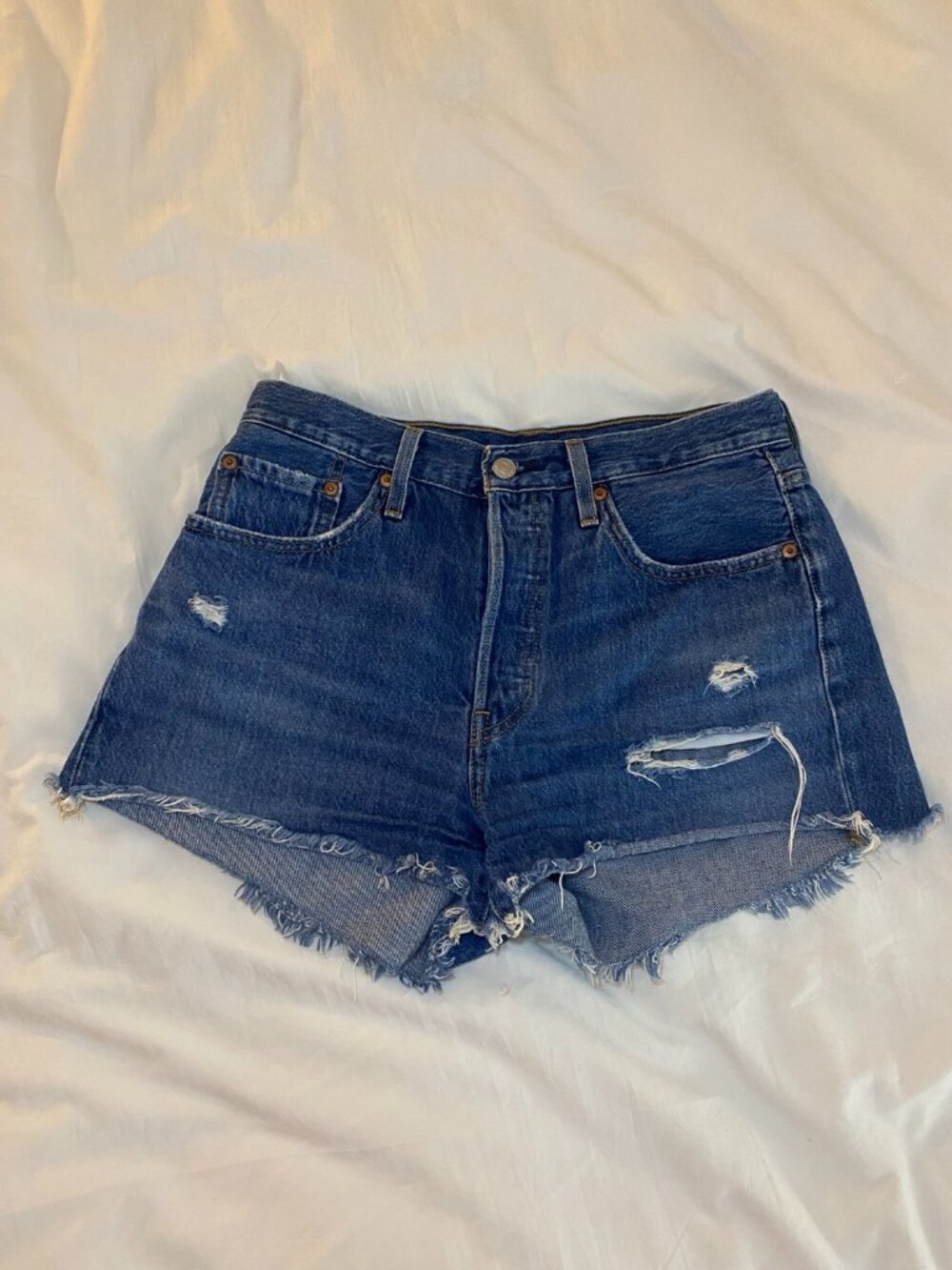 Levi's 501 Distressed Cutoff Denim Shorts | W28